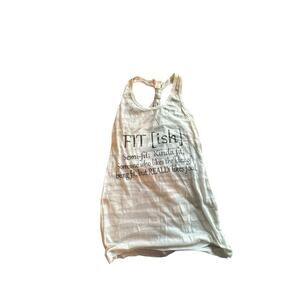 Concept Fit-Ish White Striped Sleeveless Racerback Knot Tank Top Women's Small